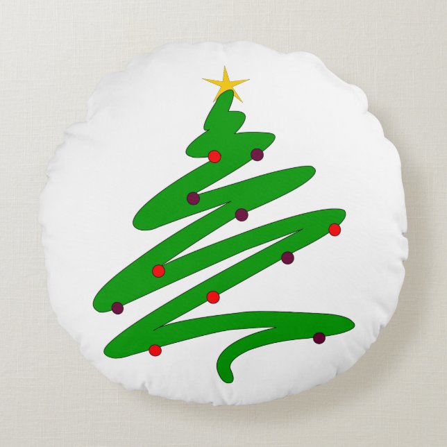 Coussins Ronds Arbre de Noël vert (Devant)