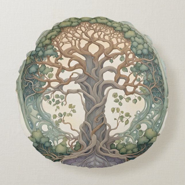 Coussins Ronds Arbre de Vie (Devant)