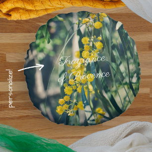 Coussins Ronds Arbre Mimosa aux fleurs jaunes