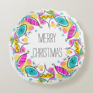 Coussins Ronds Arbre rétro Baubles Cercle Noël rond