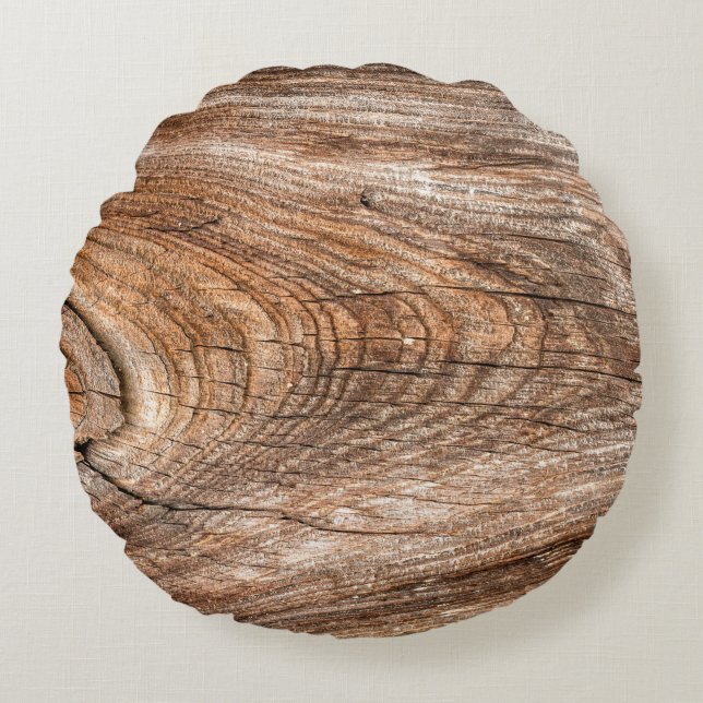 Coussins Ronds Arbre texture bois massif brut (Devant)