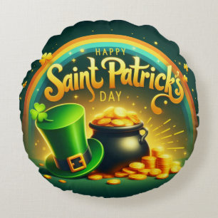 Coussins Ronds Arc-en-ciel coloré Saint Patrick's Day