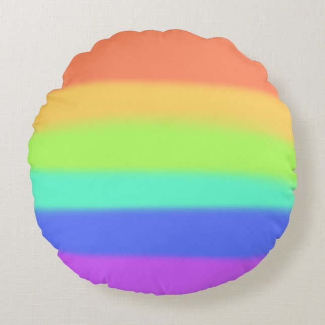 Coussins Ronds Arc-en-ciel pastel (Devant)
