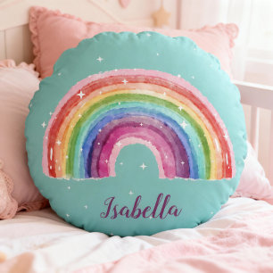 Coussins Ronds Arc-en-ciel personnalisable