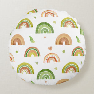 Coussins Ronds Arc-en-ciel Terreux & Motif de Cœurs Doux