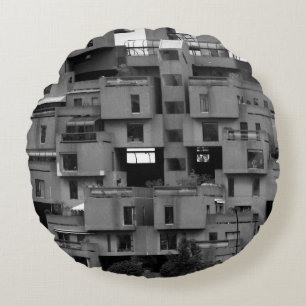 Coussins Ronds Architectural noir et blanc