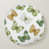 Coussins Ronds Arcs Papillons Vert Brun (Dos)