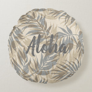 Coussins Ronds Areca Palms Hawaiian Tropical Vintage Aloha