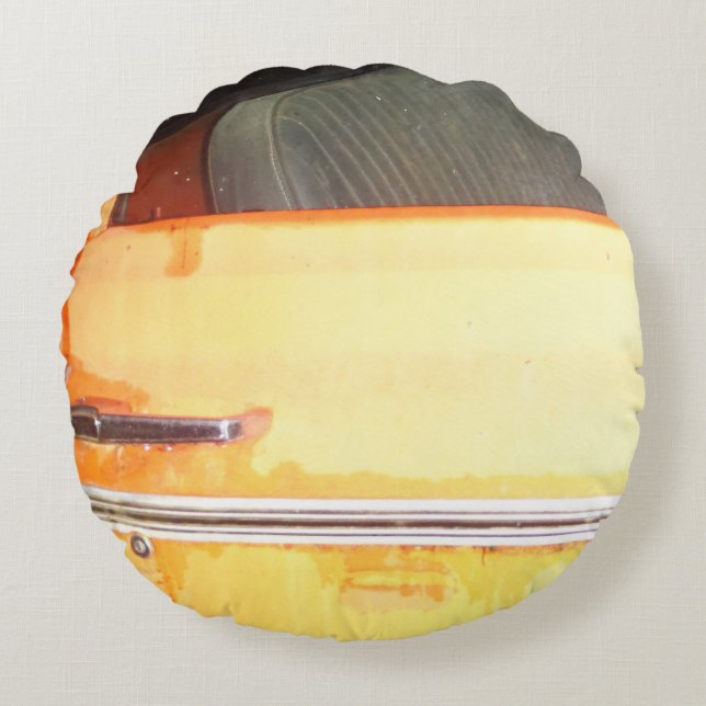 Coussins Ronds argent de voiture antique jaune (Devant)