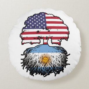 Coussins Ronds Argentine Argentine Amérique États-Unis Drapeau de