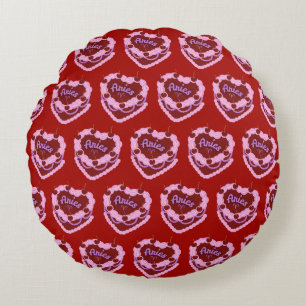 Coussins Ronds Aries Zodiac Coquette Coeur Anniversaire Gâteau