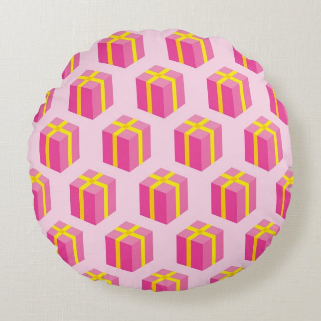 Coussins Ronds Arrière - plan avec des cadeaux (Devant)