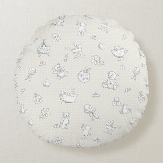Coussins Ronds Arrière - plan de bébé (Devant)