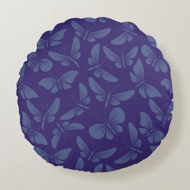 Coussins Ronds arrière - plan de papillons de mite de nuit (Devant)