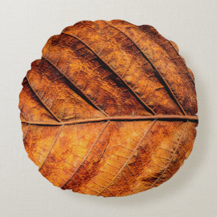 Coussins Ronds Arrière - plan de texture feuille sèche