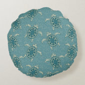 Coussins Ronds arrière - plan de tortues (Dos)