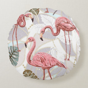 Coussins Ronds Arrière - plan fleuri vintage sans couture avec fl