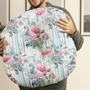 Coussins Ronds Arrière - plan floral à ressort rétro