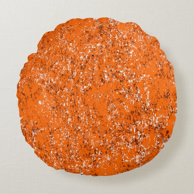 Coussins Ronds Arrière - plan grunge brun foncé. Noir blanc orang (Devant)