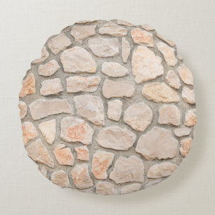 Coussins Ronds Arrière - plan mur en pierre grise. pierre, textur