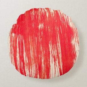 Coussins Ronds Arrière - plan rouge Abstrait de l'aquarelle