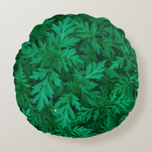 Coussins Ronds Arrière - plan vert naturel de feuille vert abstra