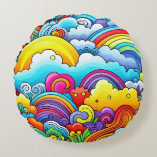 Coussins Ronds Arrière - plans arc-en-ciel