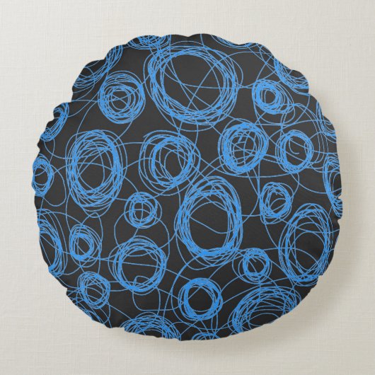 Coussins Ronds Arrondi Scribbles Décor pour enfants (Devant)