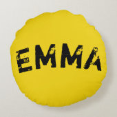 Coussins Ronds Arrondi Scribbles Jaune et Noir (Dos)