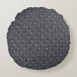 Coussins Ronds Arrosage sur métal gris bleu