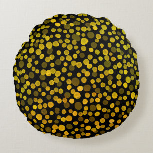 Coussins Ronds Art Abstrait : Aquarelle Points Créatifs.