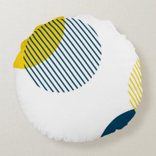 Coussins Ronds Art abstrait urbain moderne, simple, minimal et te