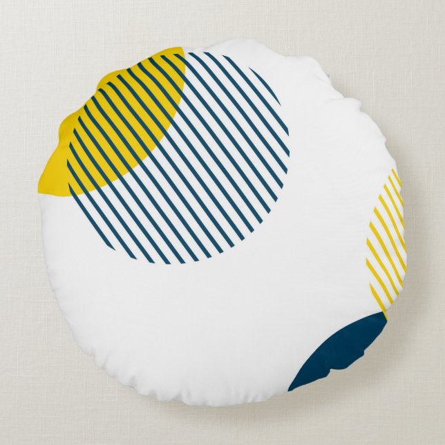 Coussins Ronds Art abstrait urbain moderne, simple, minimal et te (Dos)