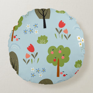Coussins Ronds Art botanique fantaisiste sans couture
