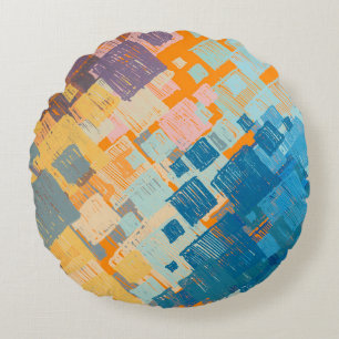 Coussins Ronds Art contemporain. Texture colorée. Art moderne