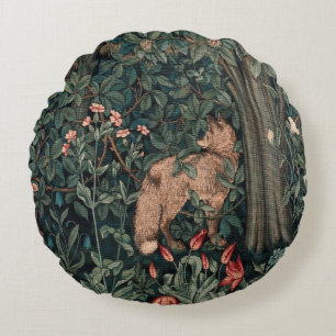 Coussins Ronds Art de faune de renard de verdure de William Morri