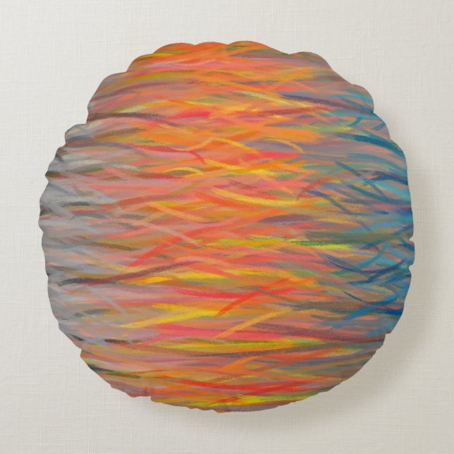 Coussins Ronds Art de la peinture Abstraite #18 (Devant)