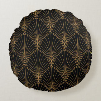 Coussins Ronds Art déco : motif géométrique classique.