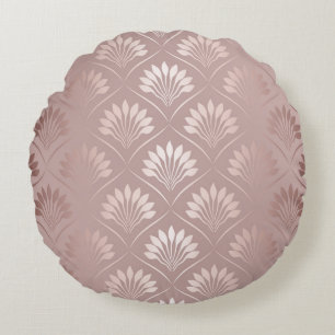 Coussins Ronds Art Déco : Or Lattice Elégance.