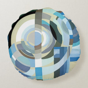 Coussins Ronds Art Déco vintage pochoir jazz formes géométriques