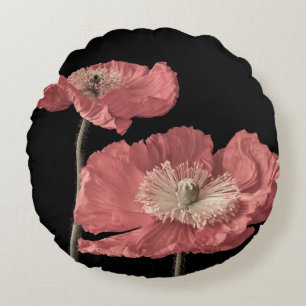 Coussins Ronds Art floral encore vie couleur pastel macro d'un