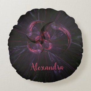 Coussins Ronds Art fractal gothique anti Saint-Valentin