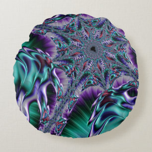 Coussins Ronds Art fractal psychédélique funky trippy