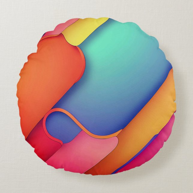 Coussins Ronds Art moderne, Dplis de couleurs (Devant)