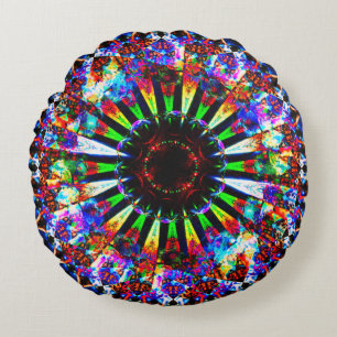 Coussins Ronds Art psychédélique de mandala