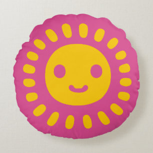 Coussins Ronds Art solaire jaune