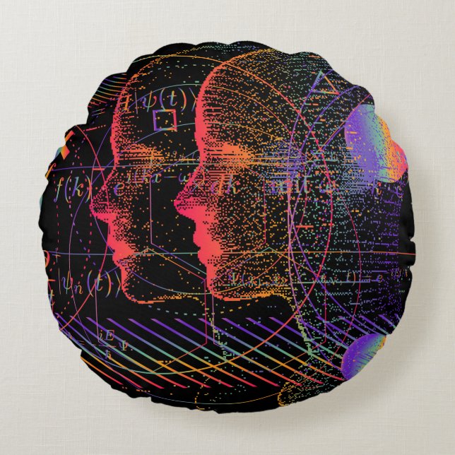 Coussins Ronds Artificial Intelligence and Virtual Reality concep (Devant)