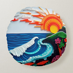 Coussins Ronds Artisanat en papier coloré en quilling