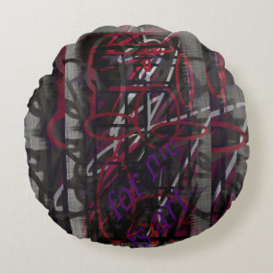 Coussins Ronds Artiste Rebelle - Texte & Graffiti Design Abstrait