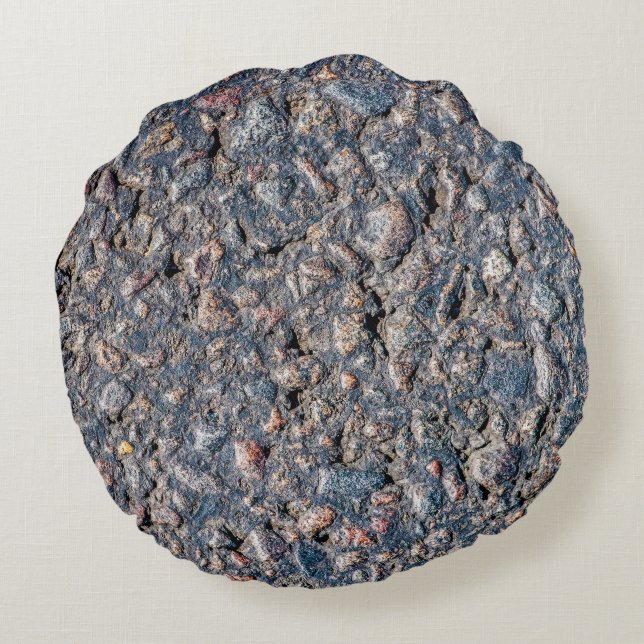 Coussins Ronds Asphalte et texture de galets (Dos)